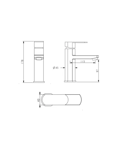 Змішувач для умивальника Lidz Luna 001F Nickel одноважільний