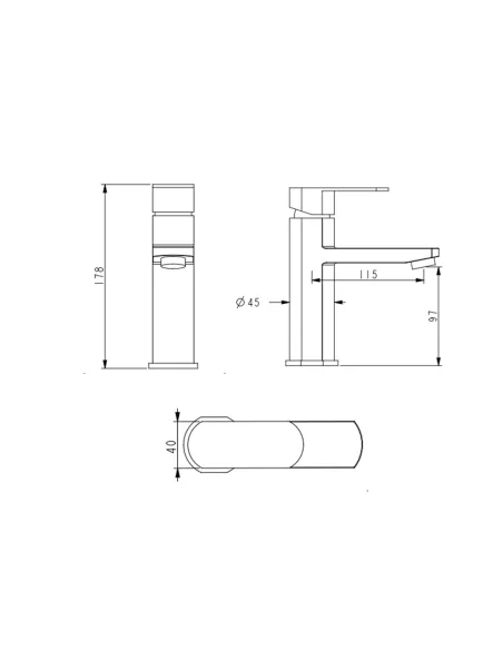 Смеситель для умывальника Lidz Luna 001F Nickel однорычажный Смеситель для умывальника Lidz Luna 001F Nickel однорычажный