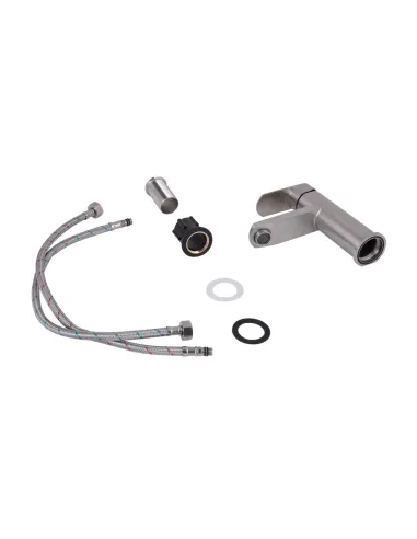 Смеситель для умывальника Lidz Luna 001F Nickel однорычажный