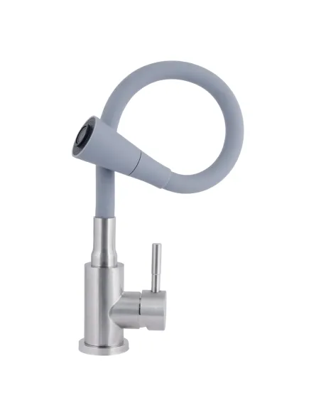 Змішувач для кухні з гнучким виливом Lidz Aria 015F31 Grey / Nickel