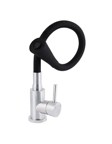 Змішувач для кухні з гнучким виливом Lidz Aria 015F31 Black / Nickel