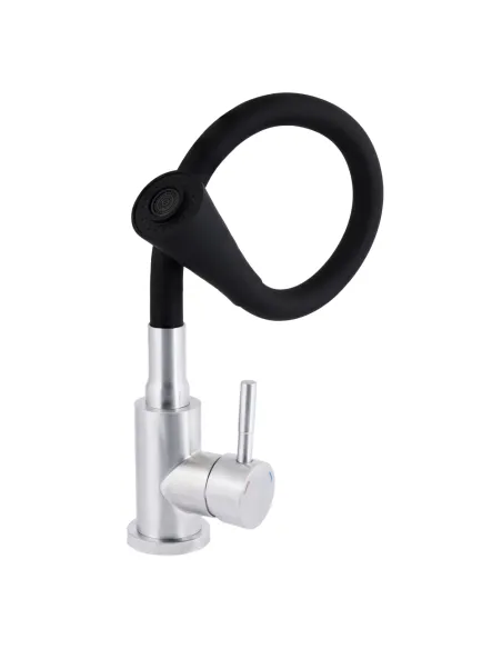 Змішувач для кухні з гнучким виливом Lidz Aria 015F31 Black / Nickel