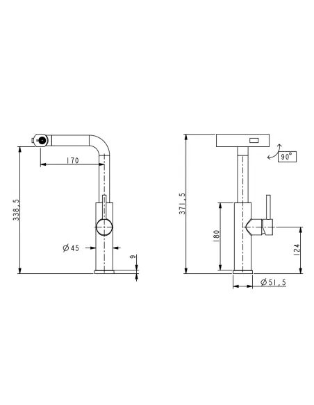 Змішувач для кухні з висувним виливом Lidz Aria 015FLT Nickel