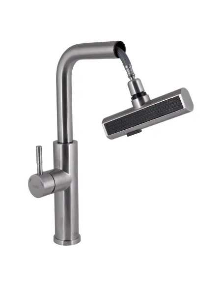 Смеситель для кухни с выдвижным изливом Lidz Aria 015FLT Nickel