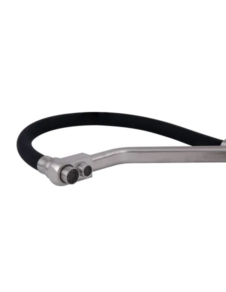 Змішувач для кухні з гнучким виливом Lidz Aria 020F3 Black/Nickel, з підключенням до фільтра