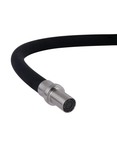 Змішувач для кухні з гнучким виливом Lidz Aria 020F3 Black/Nickel, з підключенням до фільтра