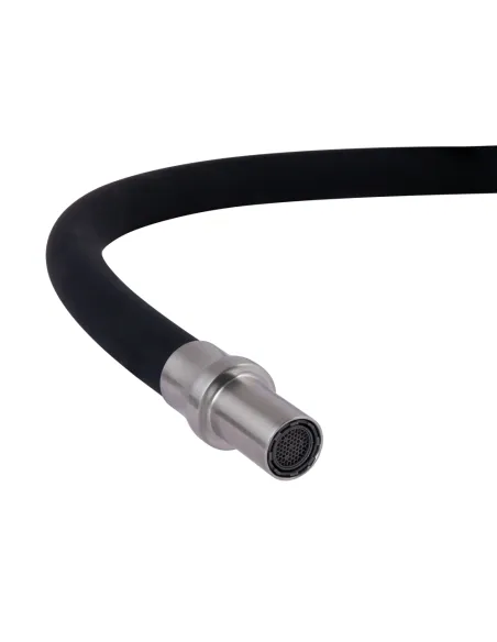 Смеситель для кухни с гибким изливом Lidz Aria 020F3 Black / Nickel, с подключением к фильтру