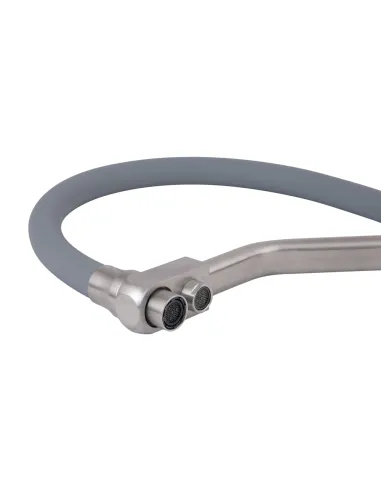 Змішувач для кухні з гнучким виливом Lidz Aria 020F3 Grey/Nickel, з підключенням до фільтра