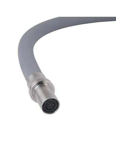 Змішувач для кухні з гнучким виливом Lidz Aria 020F3 Grey/Nickel, з підключенням до фільтра