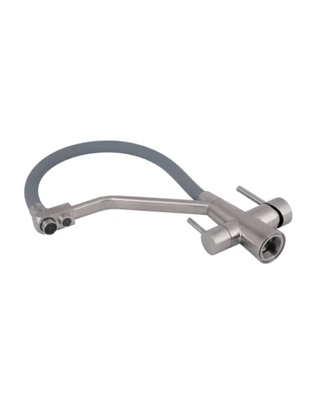 Смеситель для кухни с гибким изливом Lidz Aria 020F3 Grey / Nickel, с подключением к фильтру Смеситель для кухни с гибким изливом Lidz Aria 020F3 Grey / Nickel, с подключением к фильтру