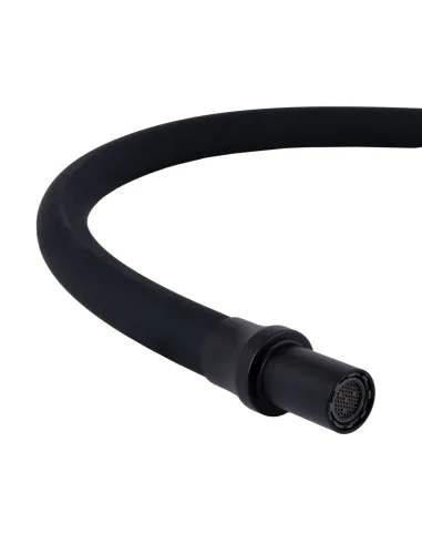 Смеситель для кухни с гибким изливом Lidz Aria 020F3 Black Matt, с подключением к фильтру