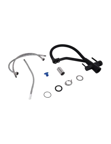 Змішувач для кухні з гнучким виливом Lidz Aria 020F3 Black Matt, з підключенням до фільтра