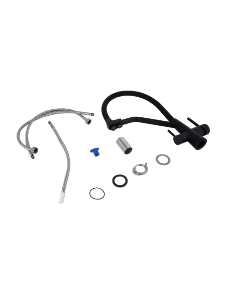 Змішувач для кухні з гнучким виливом Lidz Aria 020F3 Black Matt, з підключенням до фільтра