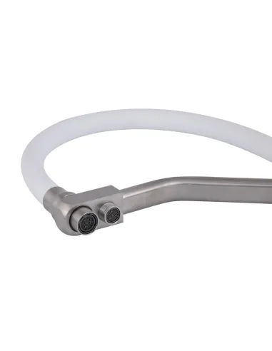 Смеситель для кухни с гибким изливом Lidz Aria 020F3 White / Nickel, с подключением к фильтру