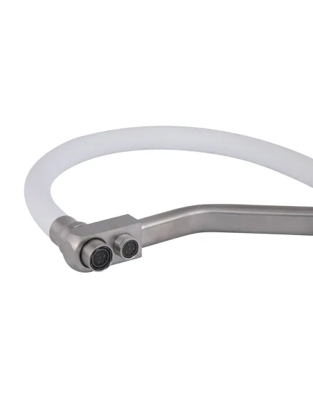 Змішувач для кухні з гнучким виливом Lidz Aria 020F3 White/Nickel, з підключенням до фільтра