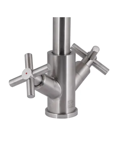 Змішувач для кухні двовентильний Lidz Wind 161F Nickel