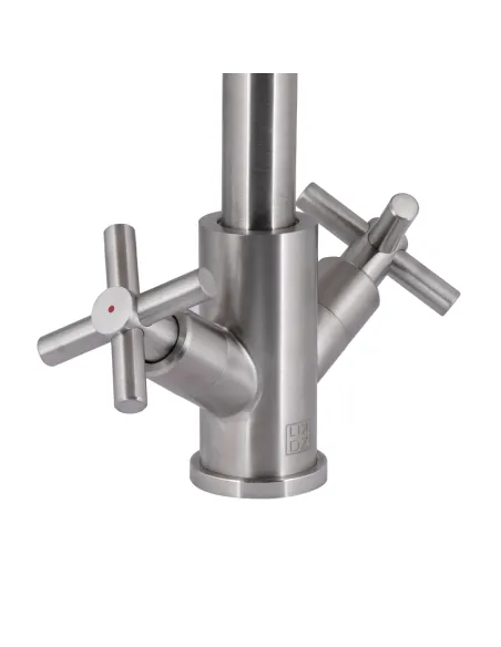 Змішувач для кухні двовентильний Lidz Wind 161F Nickel