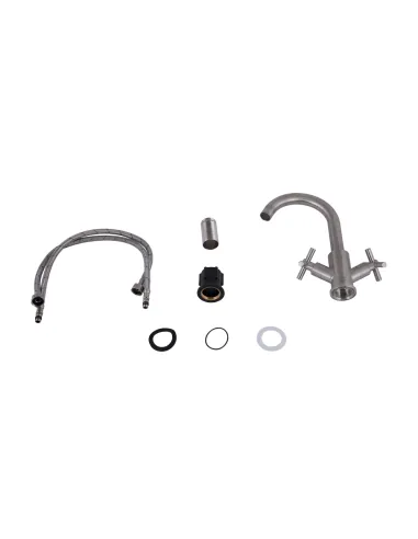 Змішувач для кухні двовентильний Lidz Wind 161F Nickel