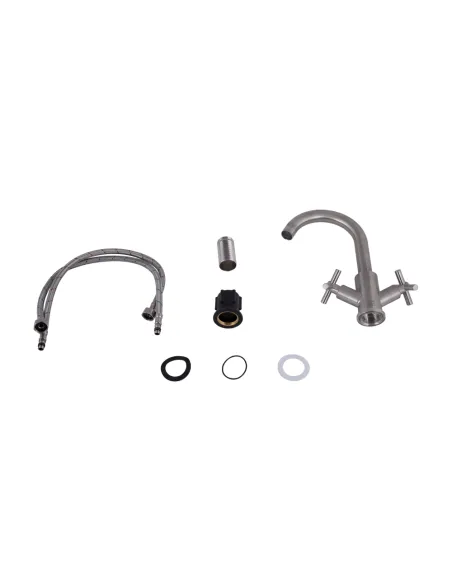 Змішувач для кухні двовентильний Lidz Wind 161F Nickel