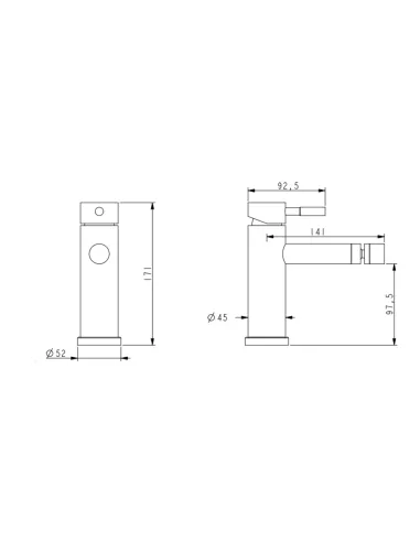 Змішувач для біде одноважільний Lidz Aria 001AF Nickel