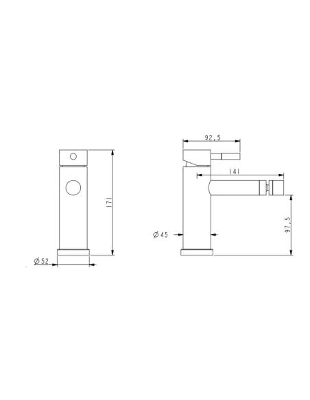 Змішувач для біде одноважільний Lidz Aria 001AF Nickel