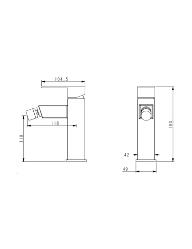 Смеситель для биде однорычажный Lidz Kubis 001AF Nickel