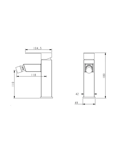 Смеситель для биде однорычажный Lidz Kubis 001AF Nickel Смеситель для биде однорычажный Lidz Kubis 001AF Nickel