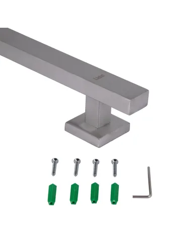 Душевая стойка с держателем Lidz Niagara 321 Nickel, прямоугольная 