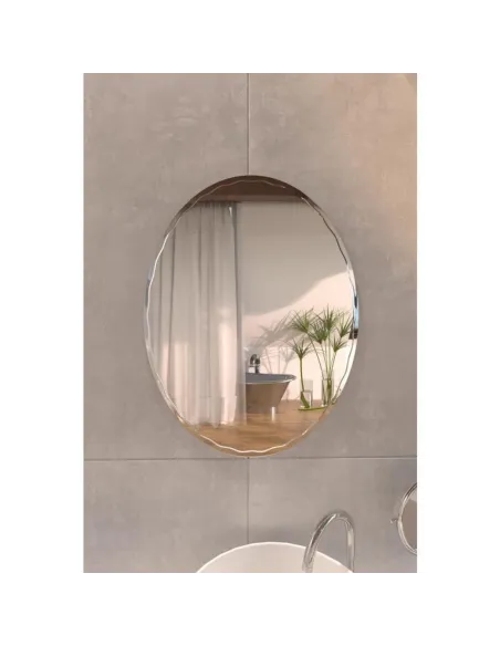 Дзеркало для ванної кімнати Lidz Latwa LD78LA6580, овальне з декором, 650х800 мм