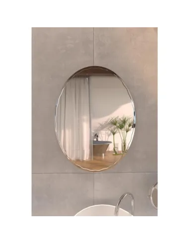 Дзеркало для ванної кімнати Lidz Latwa LD78LA4257, овальне з декором, 425х575 мм