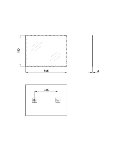 Дзеркало для ванної кімнати Lidz Wawel LD78WA4560, прямокутне, 450х600 мм