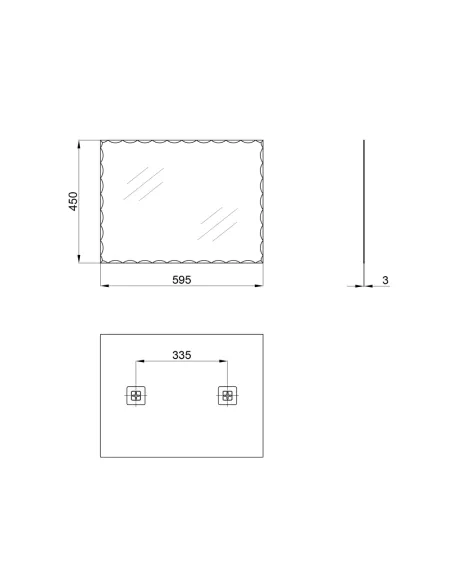 Дзеркало для ванної кімнати Lidz Wawel LD78WA4560, прямокутне, 450х600 мм