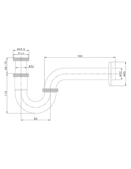 Сифон для умывальника ITAL HF6030, 1 1/4 дюйма