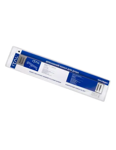 Каналізаційний трап ITAL IT03-FT10/600, лінійний, комбінований затвор