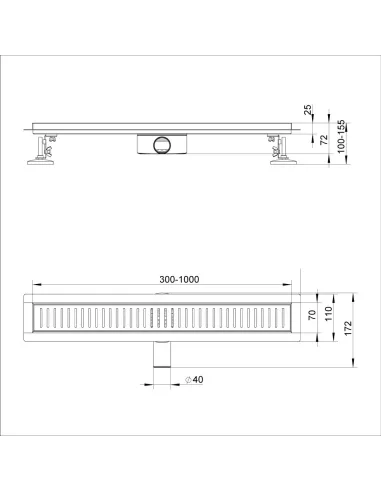 Канализационный трап ITAL IT03-FT10/600, линейный, комбинированный затвор