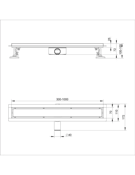 Канализационный трап ITAL IT03-FT29/600, линейный, комбинированный затвор
