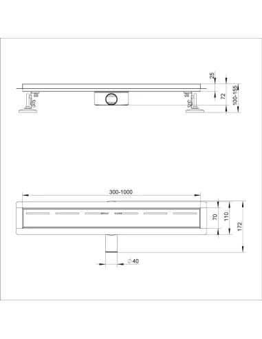 Каналізаційний трап ITAL IT03-FT16/600, лінійний, комбінований затвор