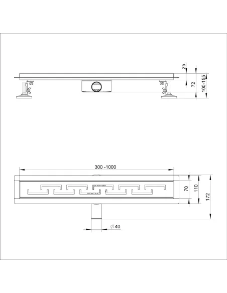 Канализационный трап ITAL IT03-FT18/800, линейный, комбинированный затвор