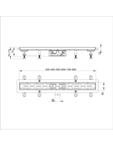 Канализационный трап ITAL IT13-FT01/600, линейный, комбинированный затвор