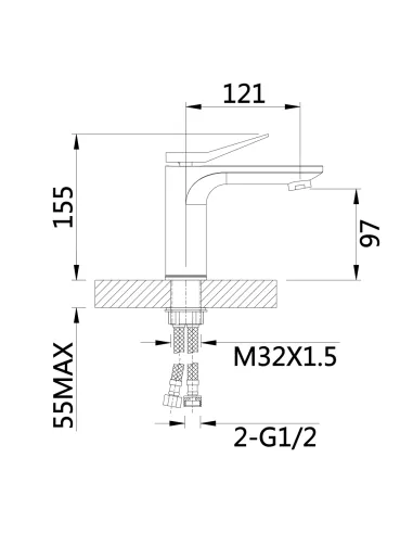 Змішувач для умивальника Qtap Presto QTPRE270CRM45571 Chrome одноважільний
