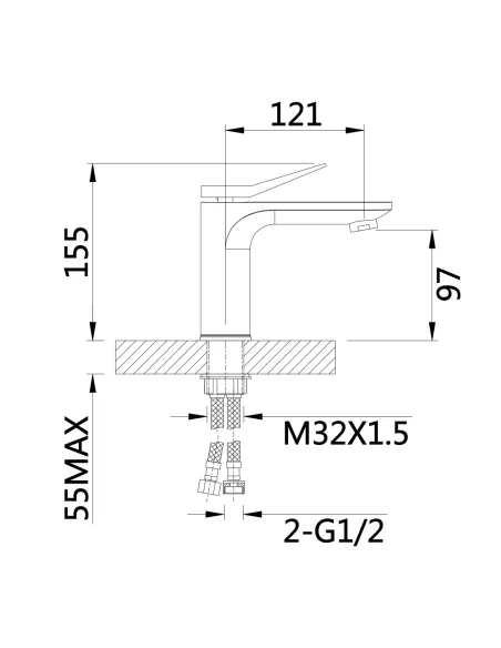 Смеситель для умывальника Qtap Presto QTPRE270CRW45576 Chrome/White однорычажный