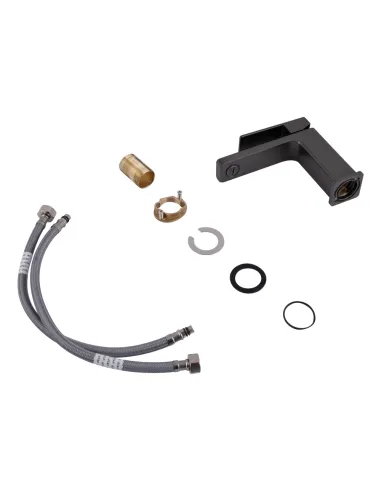 Смеситель для умывальника Qtap Gemini QTGEM270GMB45676 Gunmetal Black PVD однорычажный