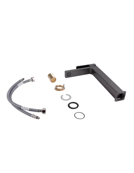 Змішувач для умивальника Qtap Gemini QTGEM269GMB45680 Gunmetal Black PVD одноважільний