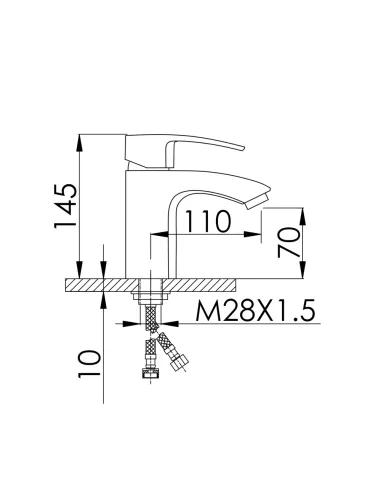 Змішувач для умивальника Qtap Swan Eco QTSWA270CRM45532 Chrome одноважільний