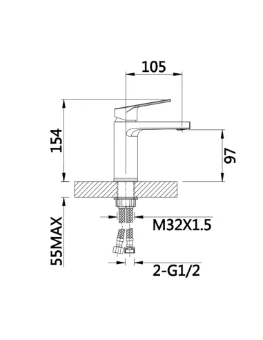 Смеситель для умывальника Qtap Stenava New QTSTE270CRM45535 Chrome однорычажный