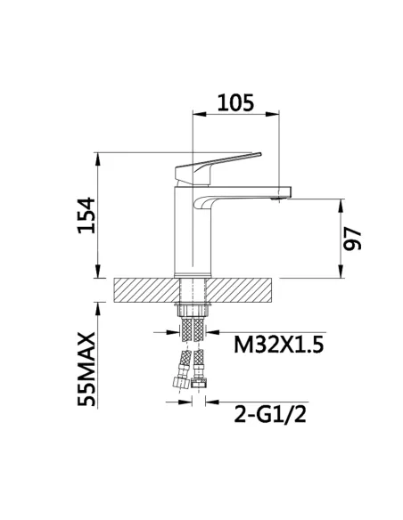 Смеситель для умывальника Qtap Stenava New QTSTE270CRM45535 Chrome однорычажный