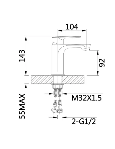 Змішувач для умивальника Qtap Leo New QTLEO270CRM45561 Chrome одноважільний