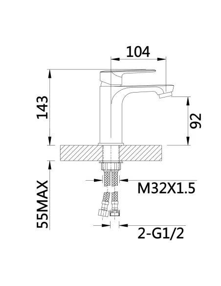 Смеситель для умывальника Qtap Leo New QTLEO270CRM45561 Chrome однорычажный
