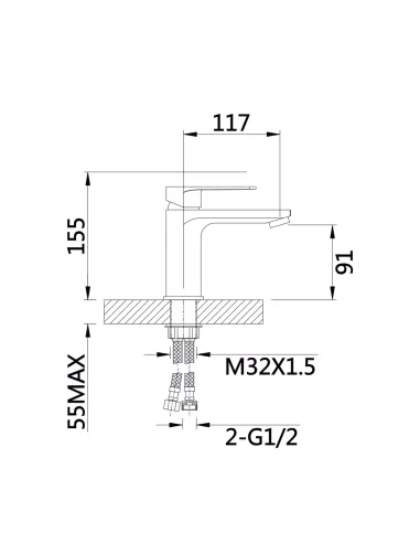 Смеситель для умывальника Qtap Aries QTARI270CRM45557 Chrome однорычажный