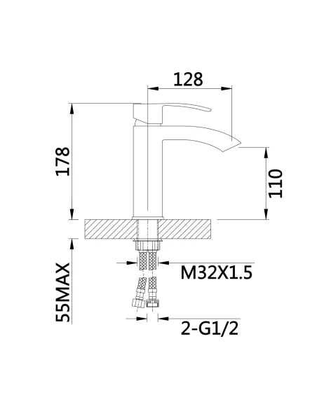 Змішувач для умивальника Qtap Swan Cascada QTSWA270CRW45568 Chrome/White одноважільний